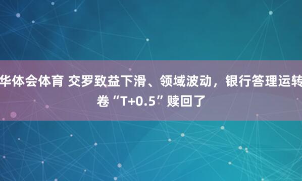 华体会体育 交罗致益下滑、领域波动，银行答理运转卷“T+0.5”赎回了