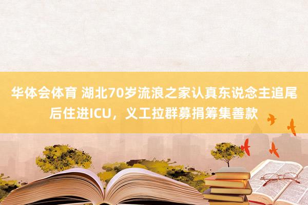 华体会体育 湖北70岁流浪之家认真东说念主追尾后住进ICU，义工拉群募捐筹集善款