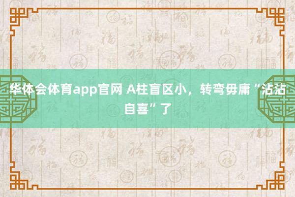 华体会体育app官网 A柱盲区小，转弯毋庸“沾沾自喜”了