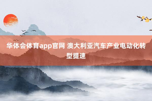 华体会体育app官网 澳大利亚汽车产业电动化转型提速