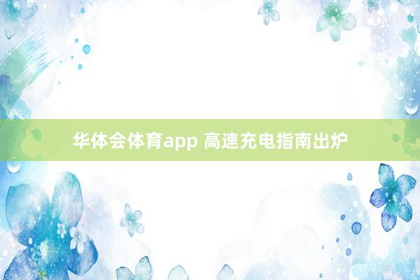 华体会体育app 高速充电指南出炉