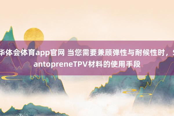华体会体育app官网 当您需要兼顾弹性与耐候性时，SantopreneTPV材料的使用手段