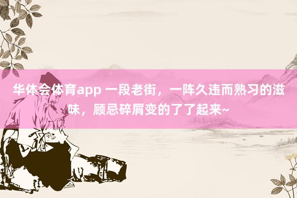 华体会体育app 一段老街，一阵久违而熟习的滋味，顾忌碎屑变的了了起来~