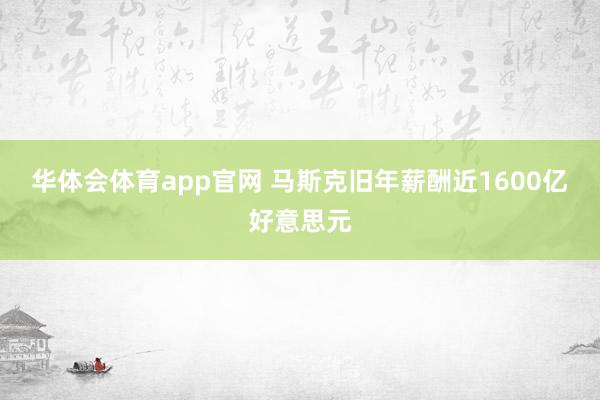 华体会体育app官网 马斯克旧年薪酬近1600亿好意思元