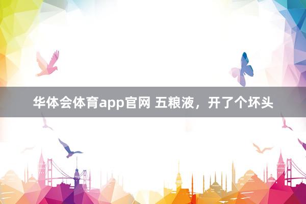 华体会体育app官网 五粮液，开了个坏头