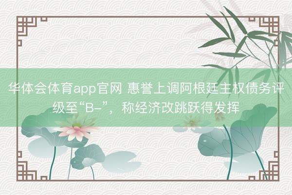 华体会体育app官网 惠誉上调阿根廷主权债务评级至“B-”，称经济改跳跃得发挥